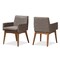 Baxton Studio Nexus  Walnut Wood Finishing and Gravel Upholstered Arm Chair, PK2 133-7147 - alternate 1